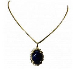 Collier Or Jaune avec Lapis Lazuli