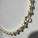Collier Or avec Perles Blanches