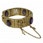 Bracelet Jonc Or avec 4 Améthystes