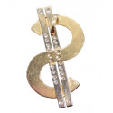 Pendentif 2 Ors Dollars avec Diamants