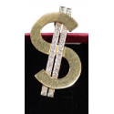 Pendentif 2 Ors Dollars avec Diamants