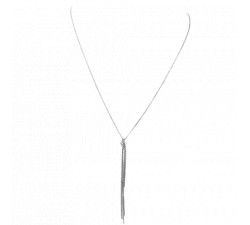 Collier Pendentif Chute Diamants Or blanc