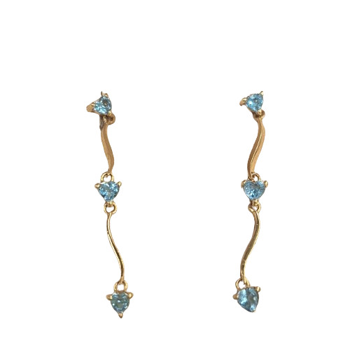 Boucles d'Oreille avec Pierres Bleues