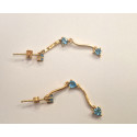 Boucles d'Oreille avec Pierres Bleues