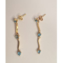 Boucles d'Oreille avec Pierres Bleues