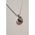 Pendentif Coeur Diamants noirs et Blancs