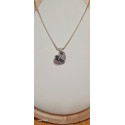 Pendentif Coeur Diamants noirs et Blancs