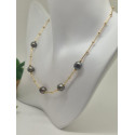 Collier Or avec perles 9mm