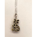 Collier Or Blanc avec pendentif Panda 32 diamants