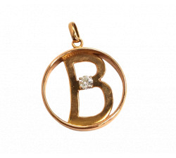 Pendentif lettre B avec diamant