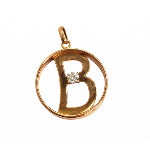 Pendentif lettre B avec diamant