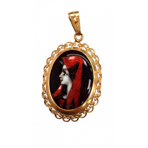 Pendentif en Or Jaune rouge doré