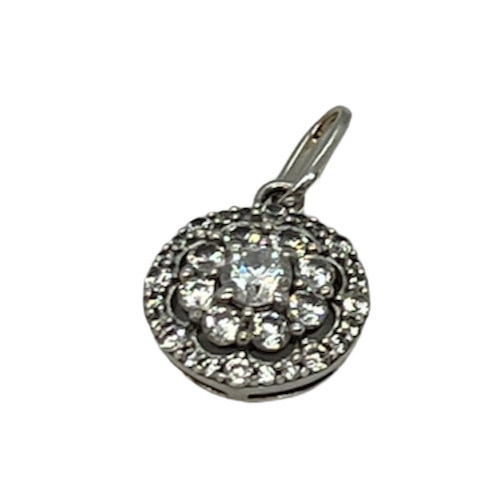 Pendentif Or Blanc avec Oxydes