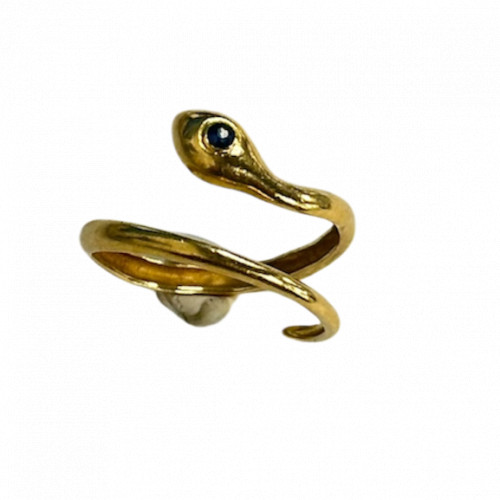 Bague Or Serpent avec Saphir