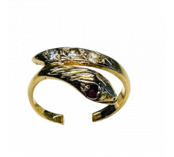 Bague Serpent avec Rubis et Oxydes