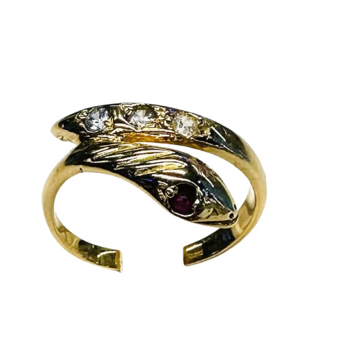 Bague Serpent avec Rubis et Oxydes