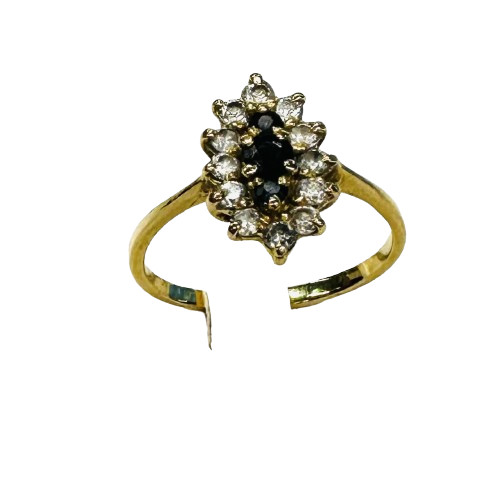 Bague Marguerite Or avec Saphir et Oxydes