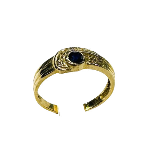 Bague Or Jaune avec Saphir et Diamants