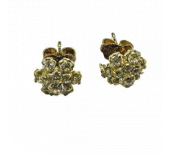 Boucles d'Oreille Or Jaune avec Oxydes