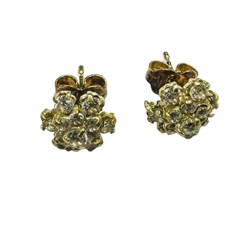 Boucles d'Oreille Or Jaune avec Oxydes