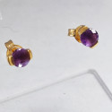 Boucles Puces avec Pierres Violettes