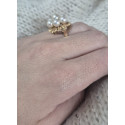 Bague Or avec Perles Blanches