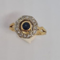 Bague 2 Ors avec Saphir et Diamants