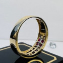 Bague Or Jaune avec Rubis et Diamants