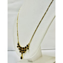 Collier Or Jaune avec Pierres Rouges