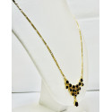 Collier Or Jaune avec Pierres Rouges