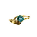 Bague Or Jaune avec Pierre Bleue