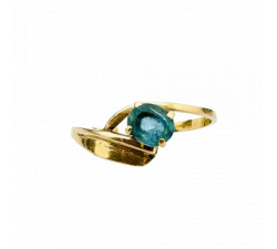 Bague Or Jaune avec Pierre Bleue