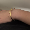 Bracelet Jonc Or Jaune avec Oxydes