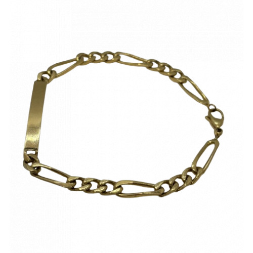 Bracelet Or Jaune Maille Figaro