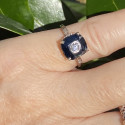 Bague Or avec Diamant et Saphir