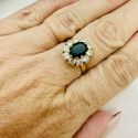 Bague Marguerite avec Pierre Noire et Oxyde