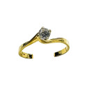 Bague Or Jaune avec Oxyde Solitaire