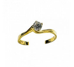 Bague Or Jaune avec Oxyde Solitaire