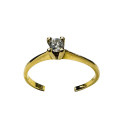 Bague Or avec Oxyde Solitaire