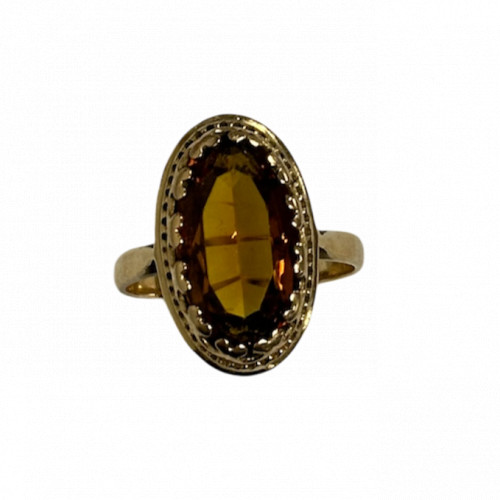 Bague Or avec Pierre Jaune