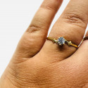 Bague Or avec Oxyde Solitaire