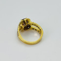 Bague Or avec Rubis 2.13ct , Diamants et Saphir