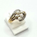 Bague 2 Ors avec Perles Blanches