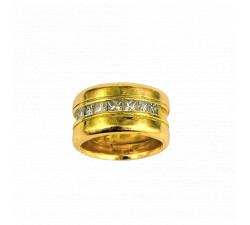 Bague en Or jaune avec Diamants