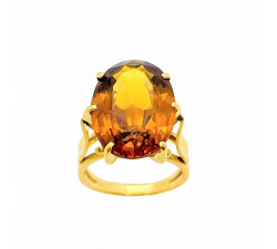 Bague Or Jaune avec Pierre Orange