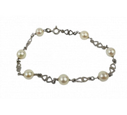 Bracelet Or Blanc et Perles de Cultures