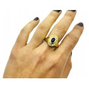 Bague Or Jaune avec Racine de Rubis et Diamant