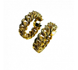 Boucles d'Oreille Or Maille Gourmette