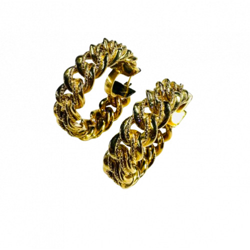 Boucles d'Oreille Or Maille Gourmette