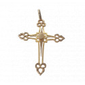 Pendentif Or Croix avec Perles